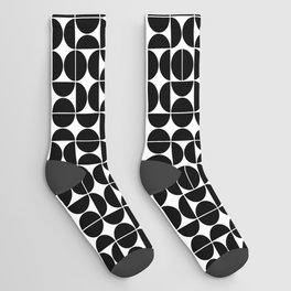 Mid Century Modern Geometric 04 Black Socks