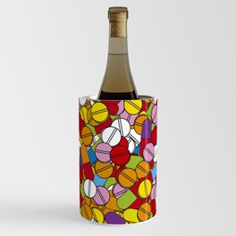 Colorful Pills Modern Medical Graphic Art Illustration Wine Chiller