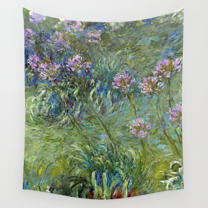 Claude Monet - Agapanthus (new color editing) Wall Tapestry