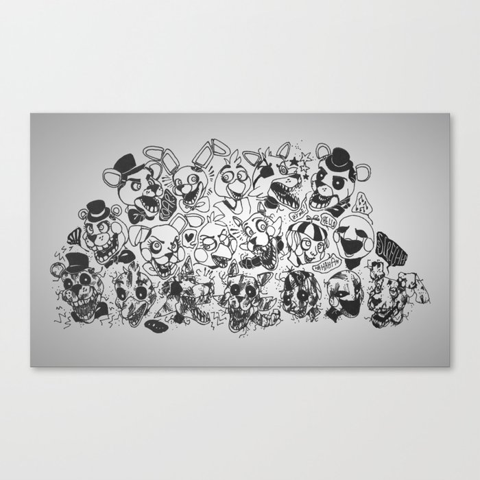 The gang's all here - Five Nights At Freddy's Canvas Print