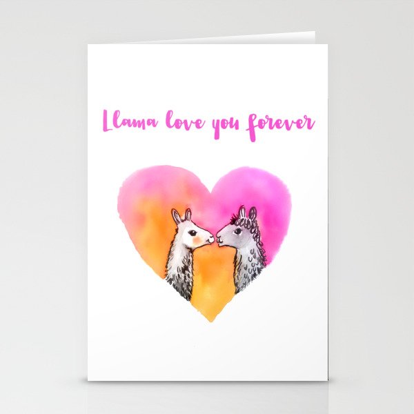 Llama love you forever Stationery Cards