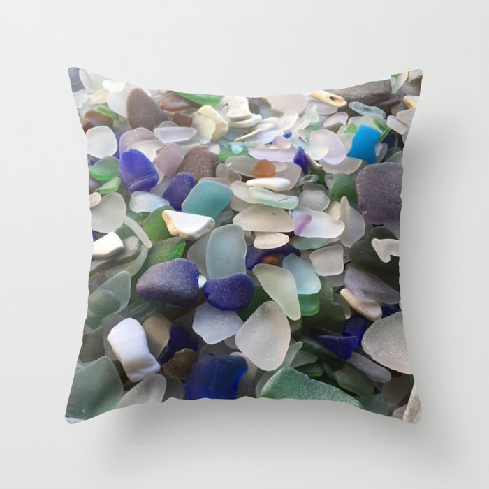 Sea Glass Assortment 2 Throw Pillow