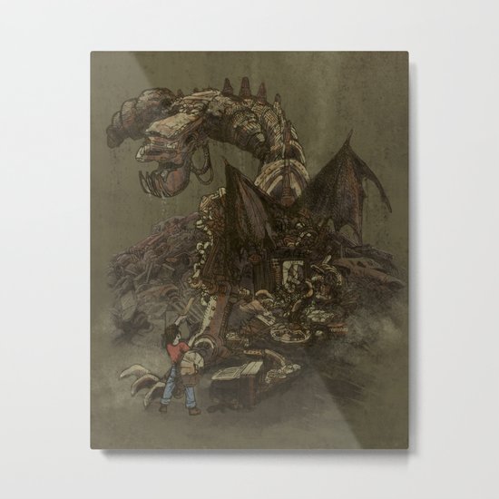 Junkyard Dragon Metal Print