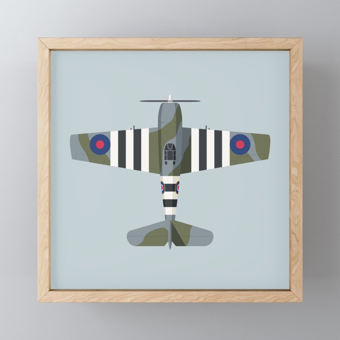F6F Hellcat WWII Fighter Aircraft - British Framed Mini Art Print