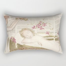 Allegory; sleeping female nude dreaming with spring flowers portrait painting by Maurice Denis Rectangular Pillow