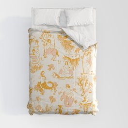 Honey, Pink & Gold Zodiac Toile Pattern. A Great Gift Idea For Astrology Fans! Comforter