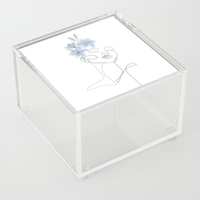 Blue Lily Girl Acrylic Box