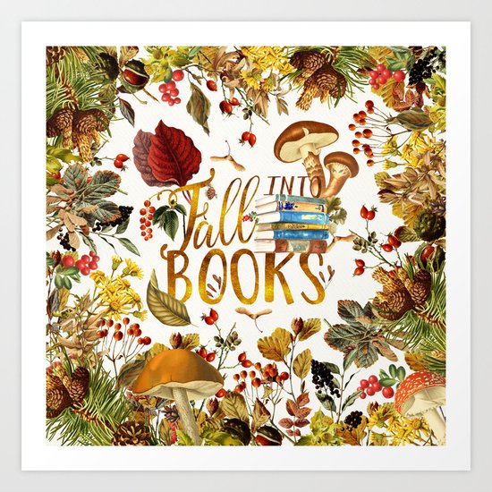 Fall Into Books Art Print