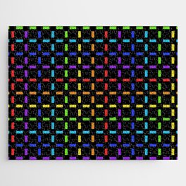 Rainbow Grid Doted Dark Jigsaw Puzzle