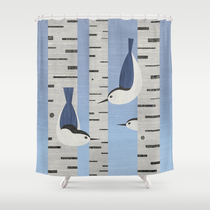 Nuthatches Shower Curtain