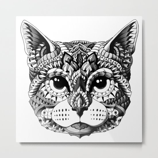 Cat Head Metal Print