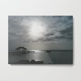 Beautiful Sky Over Pigeon Point Beach Sea Pier Metal Print