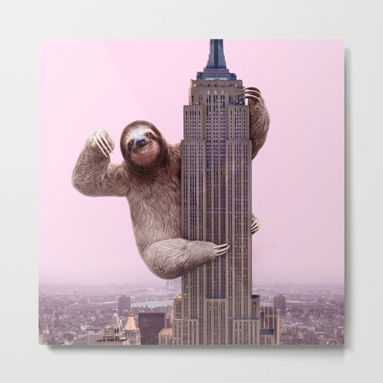 KING SLOTH Metal Print