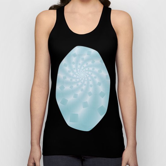 Tess Fractal in Frozen Blue Unisex Tank Top