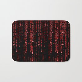 Red matrix code - binary digital Bath Mat