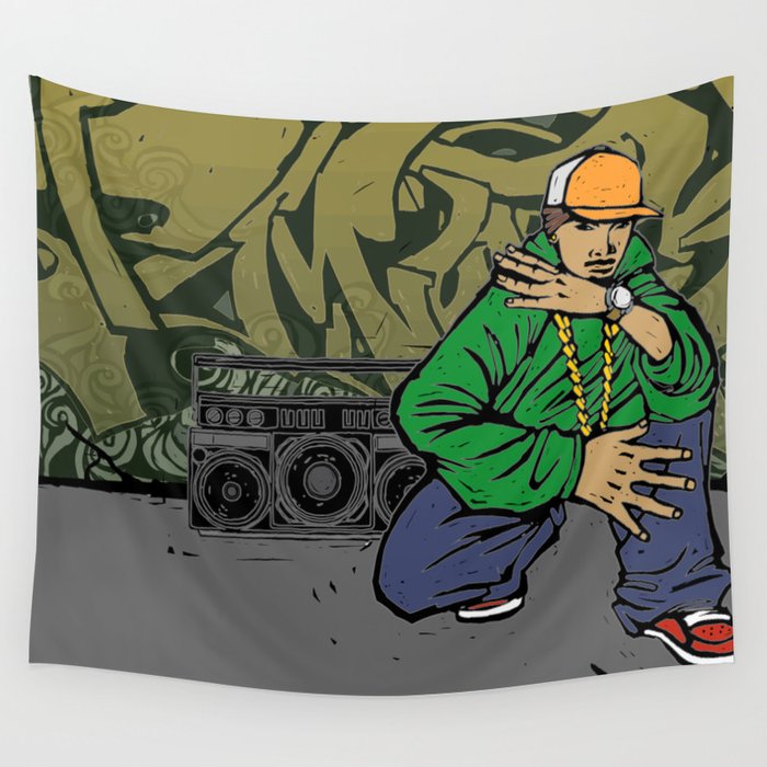 Street rapper Wall Tapestry by Tillhunter Society6