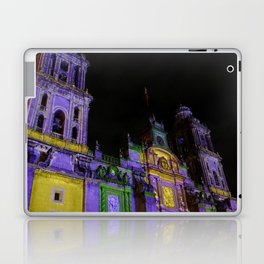 Mexico Photography - Colorful Lights On A Mexican Cathedral Laptop Skin