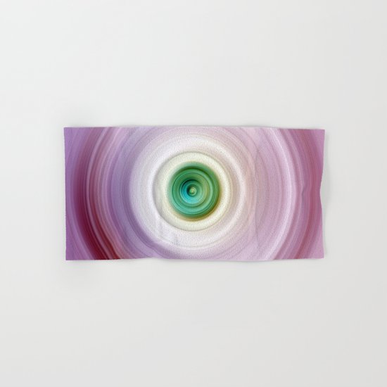 Pink and White Swirl with Green Center Hand & Bath Towel