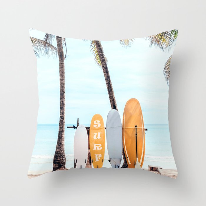 Choose Your Surfboard Throw Pillow