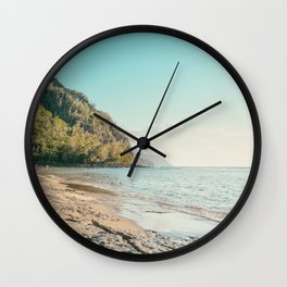 Kee Beach, Hawaii Travel Photography Wall Clock | Ocean, Beach, Retro, Tropical, Sea, Coastal, Hawaii, Vintage, Nature, Kee 