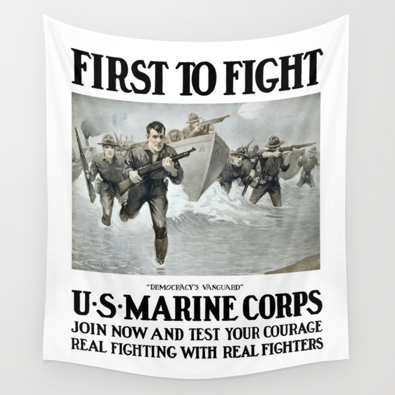 First To Fight -- US Marine Corps Wall Tapestry by War Is Hell Store  Society6