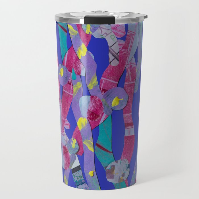 Squiggly Corals Collage Travel Mug