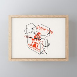 Chinese Food Takeout - Contour Line Drawing Framed Mini Art Print