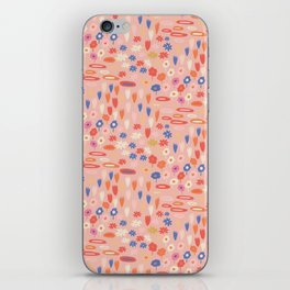 Meadow - Spring Floral Abstract Pattern Pink iPhone Skin