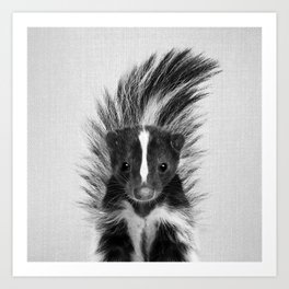 Skunk - Black & White Art Print