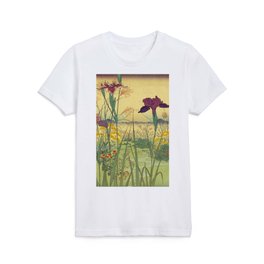 Hankjin Views - Nature Ukiyo Landscape in Green, Purple, Yellow & Orange Kids T Shirt