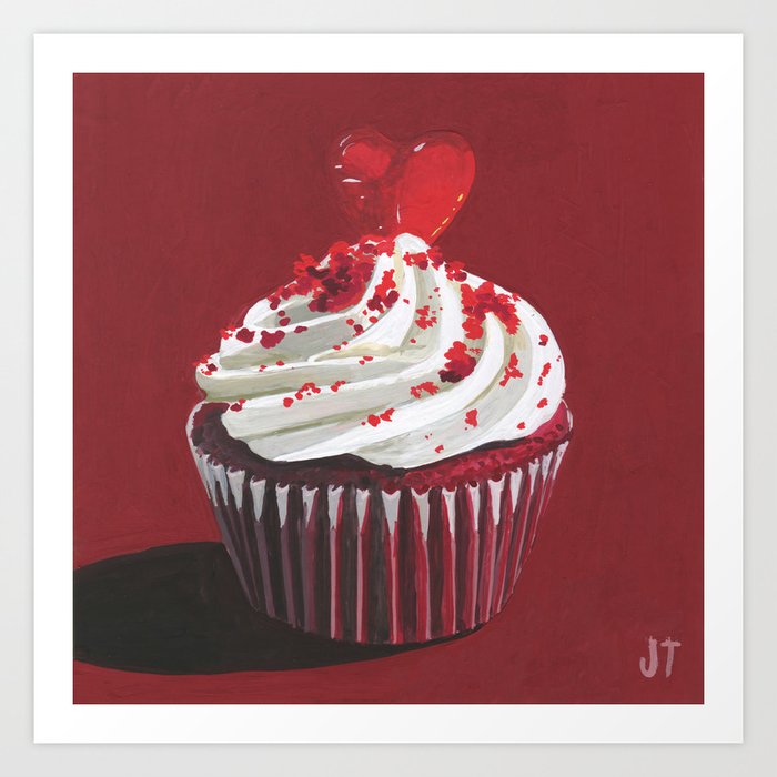 Valentine's Cupcake Art Print