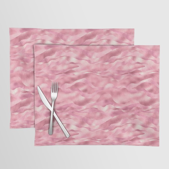 Glam Pink Metallic Waves Texture Placemat