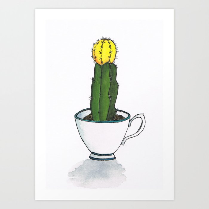 Teacup Cactus Art Print