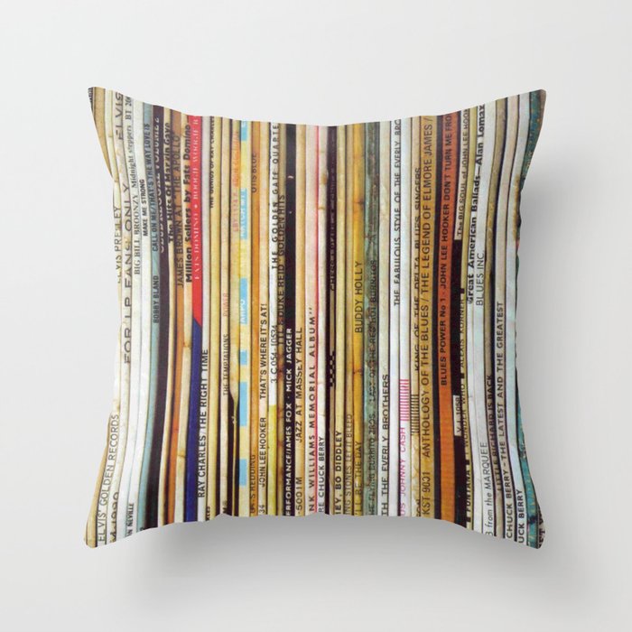 old vinyl records Throw Pillow