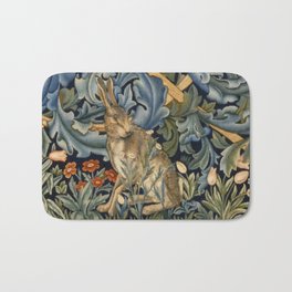 William Morris Forest Rabbit Floral Art Nouveau  Bath Mat