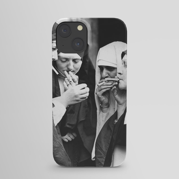 Nuns Smoking High Resolution Version iPhone Case