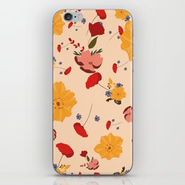 Patterns with flowers yellow and red spring summer iPhone Skin