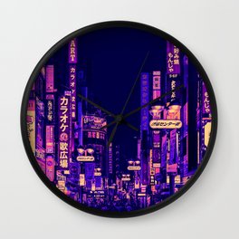 Neon City Alley Wall Clock