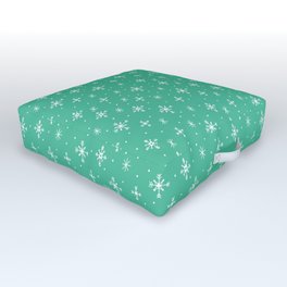 Snowflakes on Wintergreen Outdoor Floor Cushion