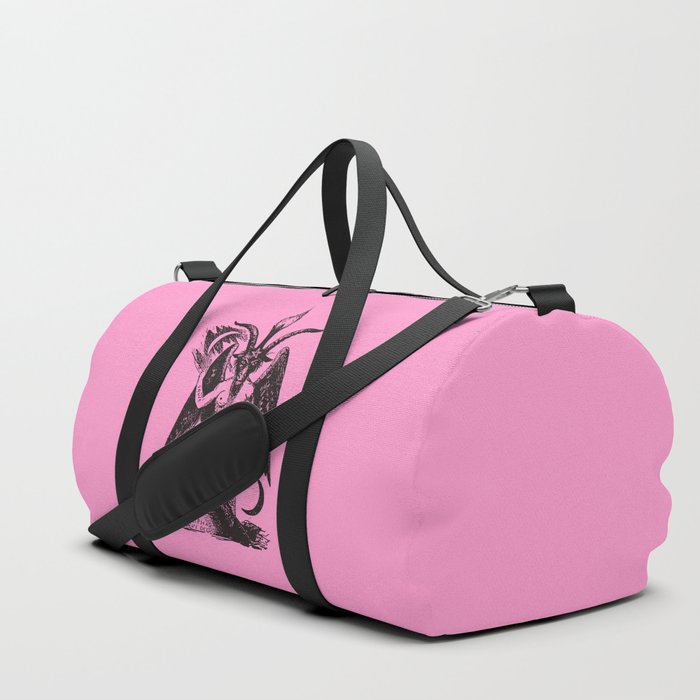 Black and Pink Baphomet Duffle Bag by The Pastel Witch Society6