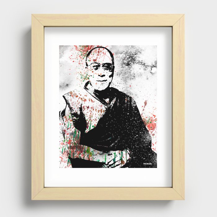 Dalai Lama-Watercolor Recessed Framed Print