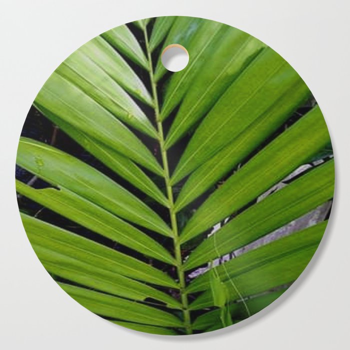 Green Palm Leaf Pattern Cutting Board