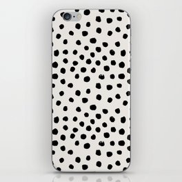 Preppy brushstroke free polka dots black and white spots dots dalmation animal spots design minimal iPhone Skin