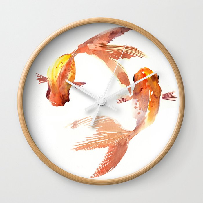 Goldfish Feng Shui, Koi Fish Wall Clock