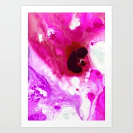 Newness - Hot Pink And White Abstract Art  Art Print | Abstract, Peaceful, Pink, Drip, Splashy, Drippy, Water, Flowing, Contemporary, Hotpink 