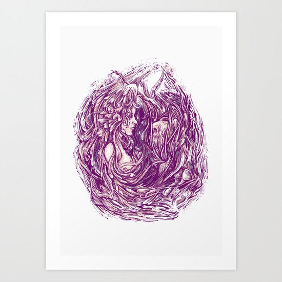 Beauty and the beard Art Print