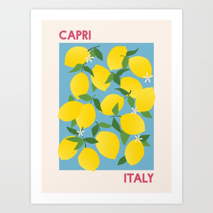 Fruit Market Capri Italy Lemons Art Print