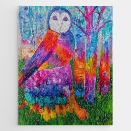 Rainbow Forest Owl Jigsaw Puzzle