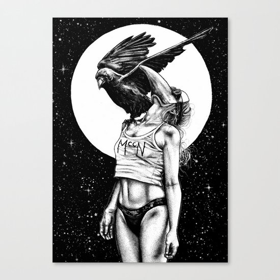 Lovers in the night Canvas Print