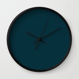 Dark Teal x Solid Color Wall Clock